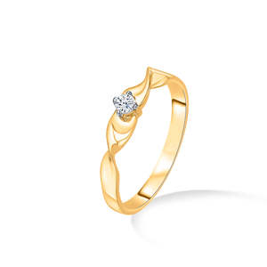 Bague en or avec diamant taille princesse pour femme, bijoux fins - Product Image 3