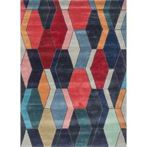 Alfombra Acar Azul Clásica Geométrica de Lana y Viscosa Hecha a Mano, Rectangular de 4m para Pasillo, para el Hogar, para Adolescentes-TNQ-50014 - Product Image 1