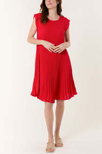 Custom High Quality Women's Dress <b>for</b> Summer Round-Neck Pleated Cap Sleeve Available Different Colours Leopard Pattern Woven - Product Image 6