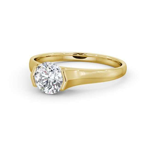 แหวนเพชรทรงกลมคุณภาพสูง ผลิตในห้องปฏิบัติการ ทอง 10k เครื่องประดับชั้นดี แหวนหมั้นเพชรเม็ดเดี่ยวทรงสวย ดีไซน์ขอบเพชร แหวนแต่งงานสำหรับขาย - Product Image 5