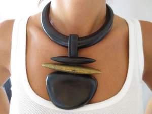 สร้อยคอเขาควายวัวแท้มาใหม่เครื่องประดับกระดูกรูปสัตว์ขัดเงาลูกปัดดีไซน์ธรรมชาติสำหรับผู้หญิงงานแต่งงาน - Product Image 2