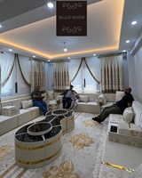 Salon Marocain Traditionnel Majlis Arabe Ensemble Complet Meubles de Salon Hauteur d'Assise 40cm Comprend Canapé Tapis en Laine Table - Ensemble Maison Complet