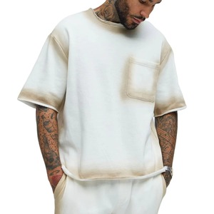 T-shirt en coton pour homme personnalisé, délavé à l'acide, effet usé, coupe ample, col rond, manches courtes, streetwear, impression numérique - Product Image 3