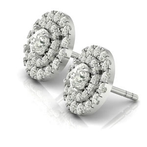 Boucles d'oreilles en diamant cultivées en laboratoire Vvs1 certifiées IGI faites à la main pour les femmes en or 18 carats et plaqué or rose perle pierre principale pour les cadeaux - Product Image 1