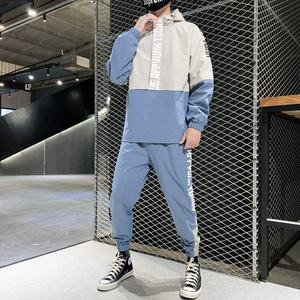 Nouvel ensemble de survêtement décontracté pour homme avec logo personnalisé, pull et pantalon de jogging, extensible dans quatre directions, séchage rapide, 100 % polyester - Product Image 2