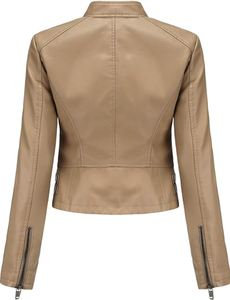 Chaqueta de Invierno para Mujer Esprit, Nuevo Diseño, en Cuero de Oveja Auténtico, Cuello Alto con Cremallera, Forro de Viscosa Transpirable, Venta al Por Mayor OEM - Product Image 6