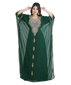 Robe marocaine islamique caftan plage fantaisie moderne étage longueur manches longues pour les femmes - Product Image 4