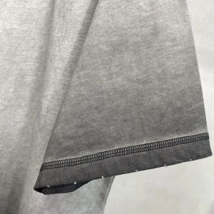 Venta al por mayor Fabricantes personalizado 100% algodón de gran tamaño Drop Shoulder Vintage Acid Wash Hombres Camiseta Stand Collar Print Pattern - Product Image 2