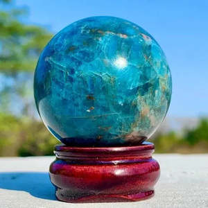 AAA+ Certified Quality 126G Natural Blue Apatite Sphere Quartz <b>Crystal</b> Stone <b>Ball</b> Specimen Healing, Gem175 - Product Image 1