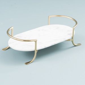 Venta al por mayor de lujo personalizado decorativo latón tapa borde botes bandeja de lujo mármol oro borde cortar bloques de diseño creativo - Product Image 1