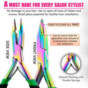 Vente en gros d'outils d'extension de cheveux Pince à sertir d'extension de microbilles Ouvre-perle Boucle Enfileur Tirant Crochet et Anneau de mariée - Product Image 3