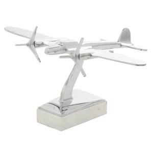 Decmode โมเดลเครื่องบินอลูมิเนียมสีเงินทันสมัยสำหรับตกแต่งบ้านเป็นของขวัญตกแต่งโต๊ะทำงาน - Product Image 1