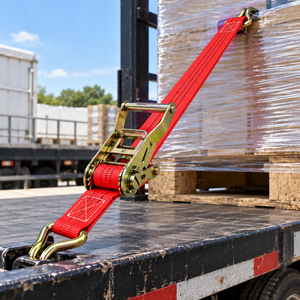 Sangle d'arrimage à cliquet 38 mm 1500 kg en polyester robuste pour le maintien de charge sur camions et remorques – Vente en gros, fournisseur d'usine - Product Image 6