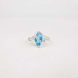 Bijou pour femme en argent sterling 925 avec topaze bleue et zircon cubique, taille marquise, 1,40 carat, pierre de naissance de décembre - Product Image 6