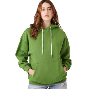 Dernier arrivage de sweat à capuche surdimensionné pour femmes à épaules tombantes 100% coton respirant sur mesure Service OEM d'impression de logo - Product Image 6