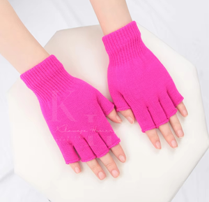 Gants de sécurité décontractés en coton tricoté respirant, mi-doigts, avec manchette élastique pour un ajustement sûr lors des tâches de manutention, de tri et d'emballage - Product Image 2