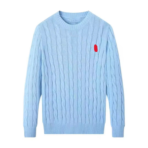 Pull en maille tendance à col rond pour homme, en coton, logo personnalisé sur le devant, OEM, anti-boulochage, séchage rapide - Product Image 5