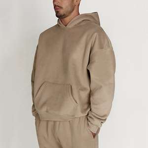 Conjunto de chándal con capucha de gran tamaño Unisex de calidad superior, sudadera con logotipo personalizado y pantalones para correr, chándal para hombre - Product Image 5