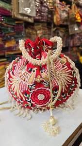 Handmade Beautiful Best Quality Potli Bag for Indian Women Fashion <b>Vintage</b> Dress for Bridesmaid Stylish Return Gift for Weddings - Product Image 4