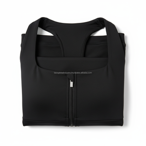 Zip Front Women Sports <b>Bra</b> High Neck Fitness Yoga <b>Bra</b> Custom Summer Gym Wear - Product Image 5