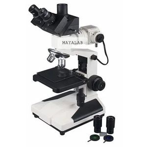 Microscopio Metalúrgico Trinocular con Fuente de Luz LED, Aumento de 400x para Uso en Laboratorio - Product Image 1