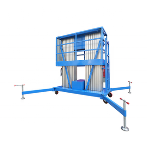 Duurzaam aluminiumlegering dubbelmast hefplatform 4-16m hoogte 117kg draagvermogen hydraulische aandrijving 0,6x0,6m werktafel CE ISO gecertificeerd - Product Image 1