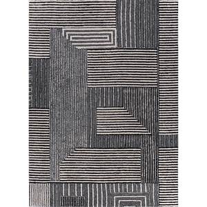 Tapis en laine tufté à la main Caliedo, motif géométrique ivoire, 4 m de large, tapis rectangulaire 9x12 pour la maison, le salon, la chambre, viscose 10 mm - Product Image 1