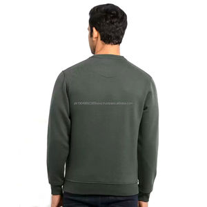 เสื้อสเวตเตอร์ผ้าคอตตอนผสมสำหรับผู้ชายเสื้อสเวตเตอร์เทอร์รี่ผ้าคอตตอนผสมสีพื้นเสื้อคอกลมแบบสตรีทแวร์ออกแบบได้ตามต้องการสำหรับฤดูหนาว - Product Image 2