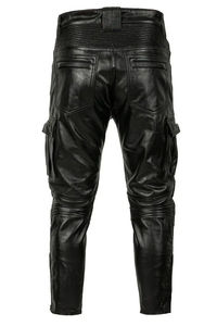 Pantalones de Motociclista de Cuero Negro para Hombre 2026, Cintura Alta, Múltiples Bolsillos, Corte Recto, Estilo Cargo Resistente - Product Image 3