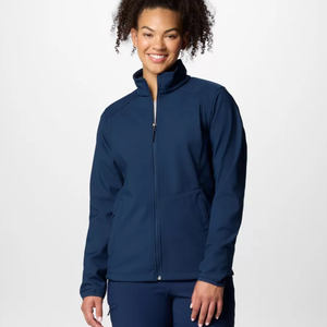 Diseño personalizado Collegiate Navy Mujeres Kruser Ridge Softshell Chaqueta Mangas completas y a prueba de viento Mujeres Running Chaquetas al aire libre - Product Image 1