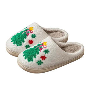 Winter <b>Shoes</b> with Christmas <b>Tree</b> Design Closed-Toe EVA Outsole - Product Image 1