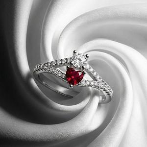 Jeulia Custom Split Shank Promise <b>Ring</b> with 2 Birthstones in Rose Gold and Rhodium Plating - Product Image 4