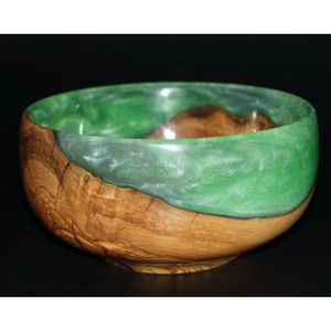 Cuenco clásico de madera y resina para comida, diseño redondo hecho a mano, Ideal para Postres, sopas, utensilios de cocina elegantes para una cena elegante - Product Image 6