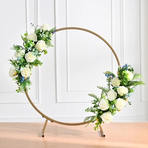 Precio de fábrica Suministros personalizados para fiestas Fondo de metal dorado Soportes florales Decoración de eventos al aire libre Marco de arco. - Product Image 2