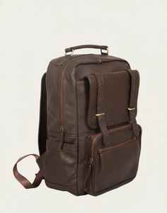 Sac à dos unisexe en cuir véritable marron foncé avec fermeture éclair, sac à dos vintage pour ordinateur portable, sac de voyage, sac d'école écologique et léger - Product Image 2