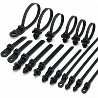 Attache-câble en nylon noir PA66 de 7,6 mm x 250 mm, montable, pour faisceau de câbles automobile, vente en gros