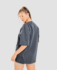 T-shirt d'été pour femme en denim 100% coton personnalisé, de haute qualité, décontracté, coupe régulière, uni, respirant, avec applications zippées - Product Image 4