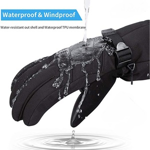 Guantes de esquí de dedos completos ajustables a prueba de viento impermeables para snowboard para hombre - Product Image 2