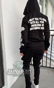 Logo personnalisé Ensemble de jogging de sports d'hiver respirant réversible de grande taille pour hommes, ensemble de jogging écologique sans couture - Product Image 4