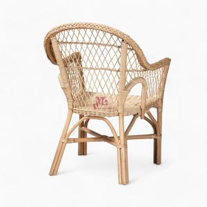 Handmade Rattan Dining <b>Chairs</b> Indoor Rattan <b>Accent</b> <b>Chairs</b> Comfy Armchairs for Bedroom <b>Living</b> <b>Room</b> - Product Image 2