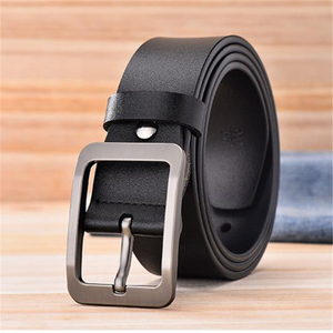 Ceinture en cuir véritable vintage pour homme avec boucle en alliage métallique durable, respirante, imperméable, motif à pois pour jeans - Product Image 2