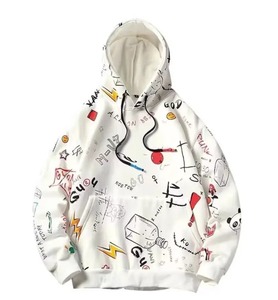 Sweats à capuche personnalisés de haute qualité Impression lourde Mode Pull Over Hoodies Hommes Loose Casual Hoodies Hommes - Product Image 3