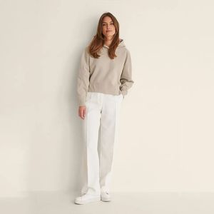 Sweat à capuche court en molleton coton-polyester pour femme, nouvelle tendance mode, coupe oversize décontractée, avec épaules tombantes - Product Image 4