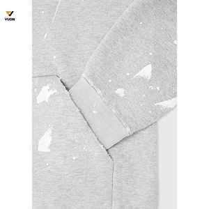 OEM Ensemble de 2 pièces éclaboussures de peinture lourde de couleur unie avec logo personnalisé Survêtement Pull Vintage pour hommes - Product Image 6