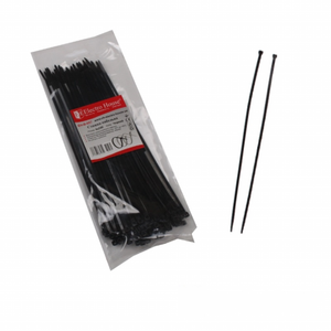 สายไนลอนสีดำสำหรับผูกทำจากพลาสติกใช้งานได้หลายหน้าที่แบบมีซิปล็อกด้วยตัวเองขนาด4มม. ยาว250มม. ปราศจากฮาโลเจน - Product Image 1