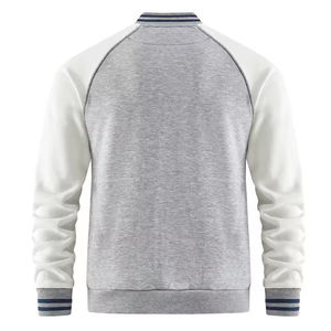 Chaqueta Varsity de Lana Fina de la Mejor Calidad, Cuello Alto, Botones Delanteros, Logotipo Bordado, para Hombre - Product Image 2