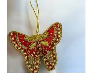 <b>Butterfly</b> Shape Zari Hanging Decorative <b>Ornament</b> for Christmas Wedding and Festive Decoration - Product Image 3