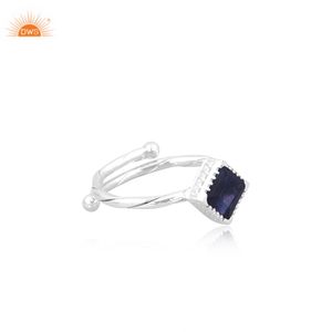 Bague de pierres précieuses Iolite Bague de pierre de naissance en argent sterling 925 Bague de tous les jours Fabricant de bijoux personnalisés faits à la main - Product Image 3