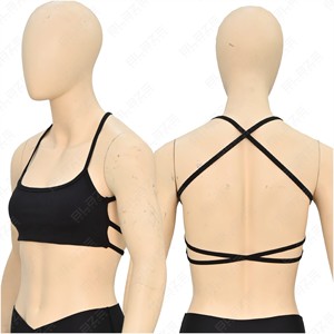 สปอร์ตบราสำหรับสตรีแบบสั่งทำลายดิจิทัลระบายอากาศได้สายไขว้สุดเซ็กซี่รองรับการฝึกออกกำลังกายโลโก้ด้านหน้า - Product Image 1