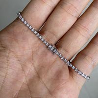 Bracelet personnalisé en or rose et or blanc 14 carats, plaqué rhodium, avec petit diamant de laboratoire classique taille brillant, pour femme